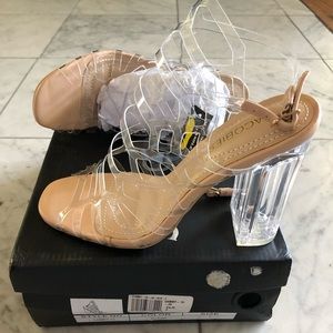 SALE Transparent Ankle Strap Heel Sandals